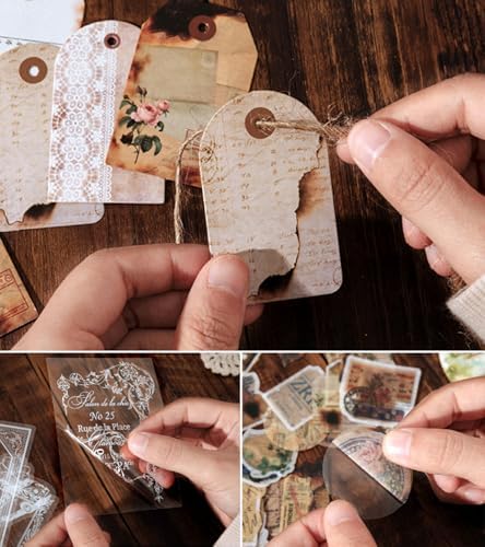 japleed 400PCS Vintage Journaling Scrapbooking Supplies Kit, Retro Aesthetic Decorative Ephemera Scrapbook Paper Stickers Material for Junk Journal Planner Diary Collage Art Craft Decoupage Album - Image 7