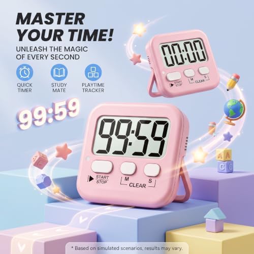 Antonki 2 Pack Digital Timer for Kids Classroom Kitchen Timers for Cooking - Image 3