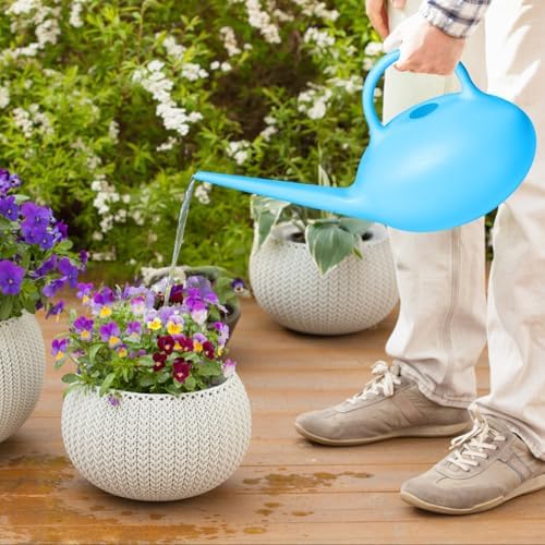 ZXJ Small Plastic Watering Can - 1/4 Gallon - for Home Plant Garden - Blue - Image 7