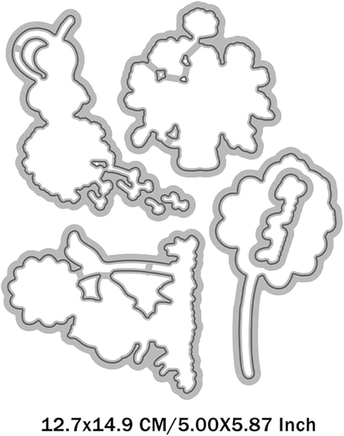 Dandelion Trunk Mouse Stamps and Cutting Dies for Card Making DIY Transparent Silicone Clear Stamp and Metal Die Cuts Sets for Scrapbooking Paper Greeting Cards Decor Seals Craft Supplies