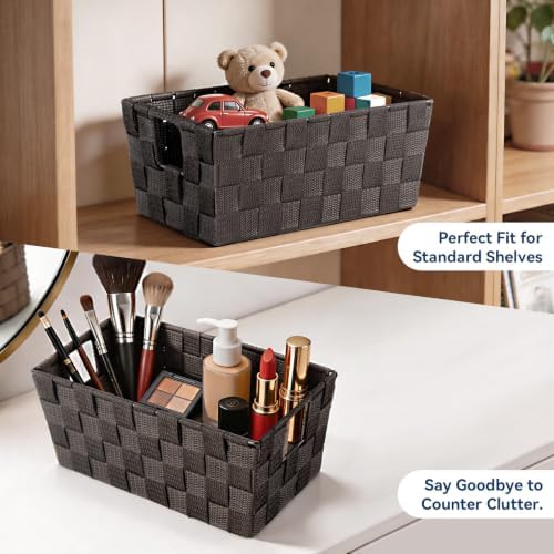 Whitmor Woven Strap Small Storage Tote - Espresso (6581-2712-ESPR) - Image 2