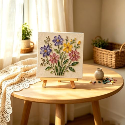 Garden Flowerpot Mosaic Art Kit Floral,Mosaic Art Kits for Adults，Style D - Image 6