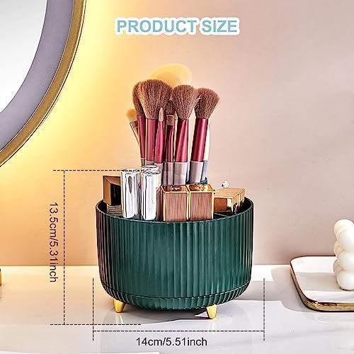 Cayxenful Pencil Holder For Desk,5 Slots 360°Degree Rotating Desk Organizers And Accessories,Desktop Storage Stationery Supplies Organizer, Cute Pencil Cup Pot For Office, School, Home (A-Green) - Image 3
