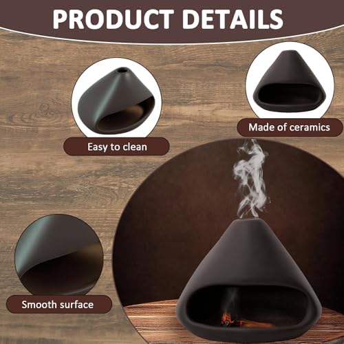 Handmade Palo Santo Holder with Chimney Ceramic Palo Santo Incense Burner - Mini Chiminea,Aromatic Home Decor,Yoga Meditation Relaxation Aid, Anxiety Relief Meditation for Women - Image 3