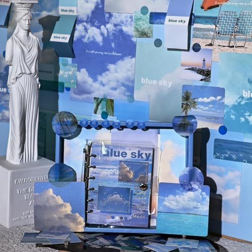 ATIRAMANIYA 346pcs Journal Supplies Kit Vintage Scrapbook Stickers Art Journaling Bullet Junk Journal Planners DIY Decoration Paper Stickers Craft Kits Notebook Collage Album (Blue Sky Book) - Image 3