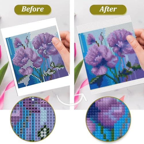 Aestalrcus 6 Pcs Small Diamond Art Kits Flowers Diamond Art Kits for Adults - Image 6