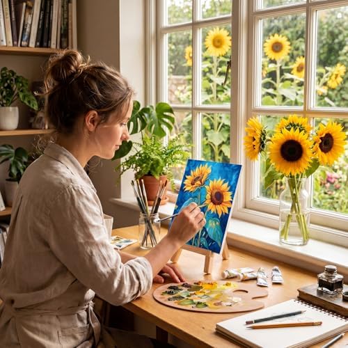 Marspark 12 Set Sunflowers Pre Drawn Canvas Pre Printed Canvas Set - Image 6