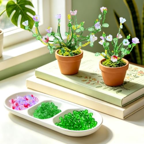 conglow DIY Beaded Flower Kit for Adults Make 3D Crystal Flower Pots - Image 7