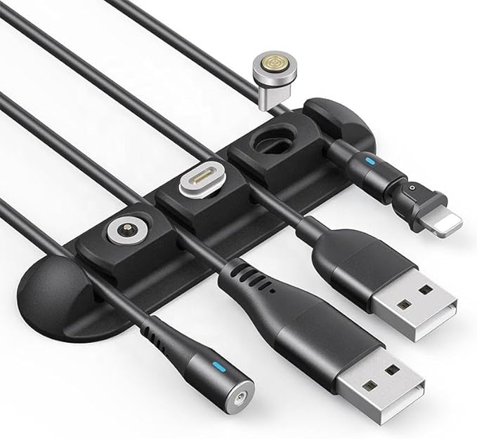 Cable & Clutter Free Organizer | Self-Adhesive Charging Data Cables USB Cords Management Desk Clip(Pack of 2)