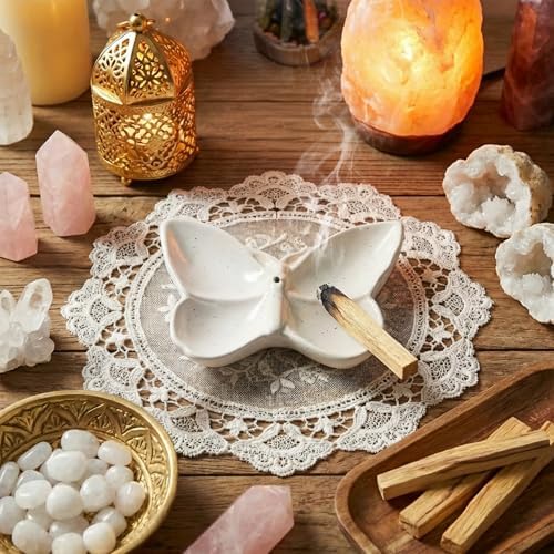 Butterfly Incense Holder for Sticks, Handmade Ceramic Incense Burner, Sage Stick Burner and Palo Santo Holder for Zen Yoga Spa Meditation Home Decor, Butterfly Spiritual Gifts for Women Mom - Image 3