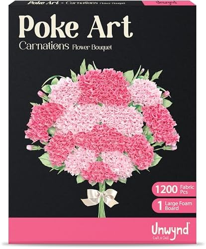 Unwynd Poke Art Carnations Flower Bouquet Kit for Adults, Women and Teens by Unwynd