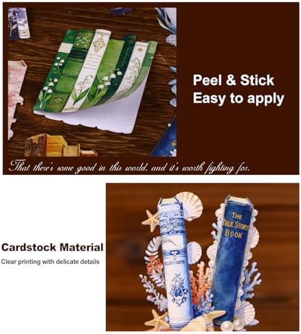 96 Pcs Vintage Book Spine Stickers for Scrapbooking - Image 3