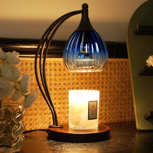 Candle Warmer Lamp with Timer Dimmer - Electric Candle Warmer Light Wax Warmer for Jar Candles - Candle Lamp Warmer Unique Gifts for Women Mom House Warming Gifts New Home Decor Sapphire Gradient - Image 5