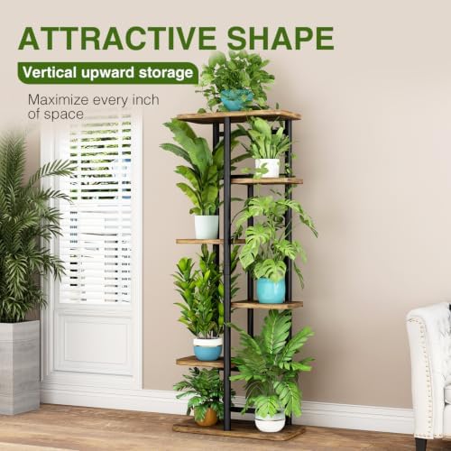 LINZINAR Plant Stand Indoor 6 Tier Metal Corner Tall Flower Shelf - Image 2