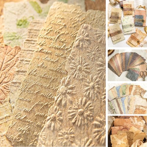 168Pcs Textured Scrapbook Paper Kit Embossed Rice Paper for Junk Journaling by K+Kattone