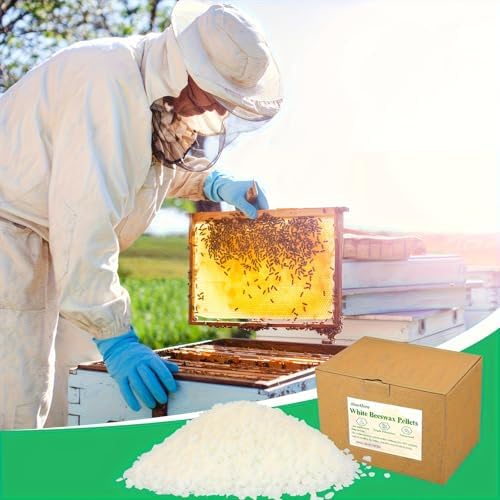 20LB White Pellet Beeswax for Candles - Premium Scented Wax Material with Mild Non-Irritating Fragrance - Ideal for Making Container & Scented Candles - Suitable for Adults, Beginners.Valentine's Day - Image 3