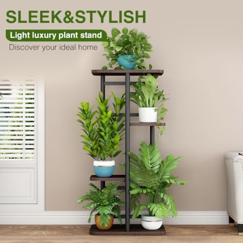 LINZINAR Plant Stand Indoor 4 Tier Metal Corner Tall Flower Shelf - Image 3