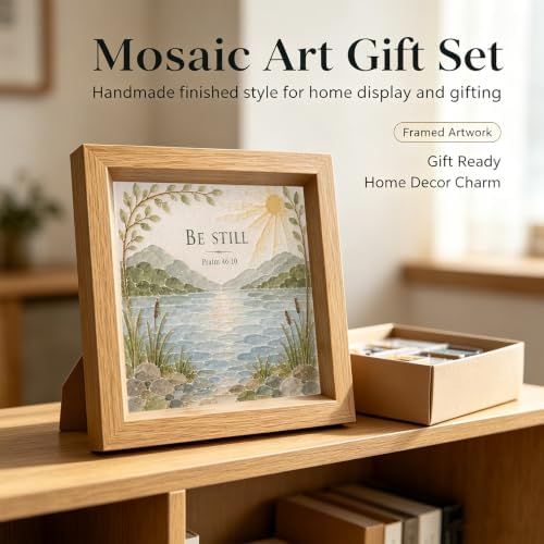 Framed DIY Mosaic Art Kit Acrylic Gem Craft Set Nature Theme Decoration - Image 7