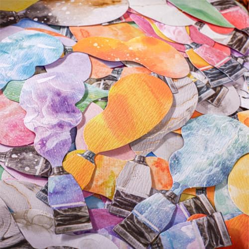 Alideco 120pcs Scrapbook Stickers Vintage Color Pigments Scrapbooking Junk Journal Crafts Embelishment Decoration Stickers (yanliao) - Image 6