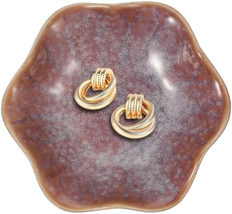 uxcell 1pcs Ceramics Jewelry Plate Lotus Leaf Shape Bowl Purple by uxcell