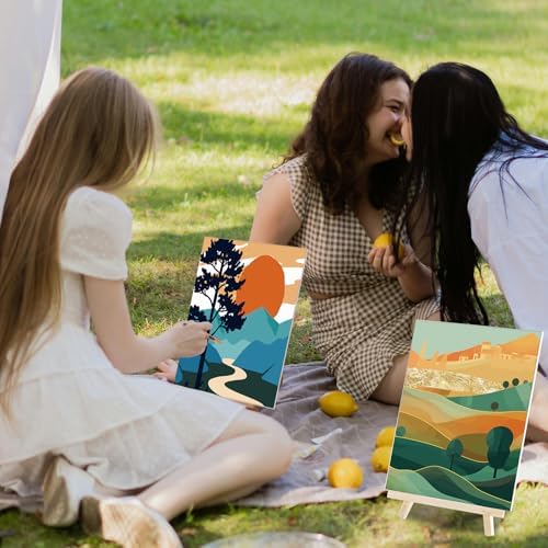 Sherr 24 Pcs Pre Drawn Canvas for Adult, Mountain, 8 x 10 Inch - Image 5