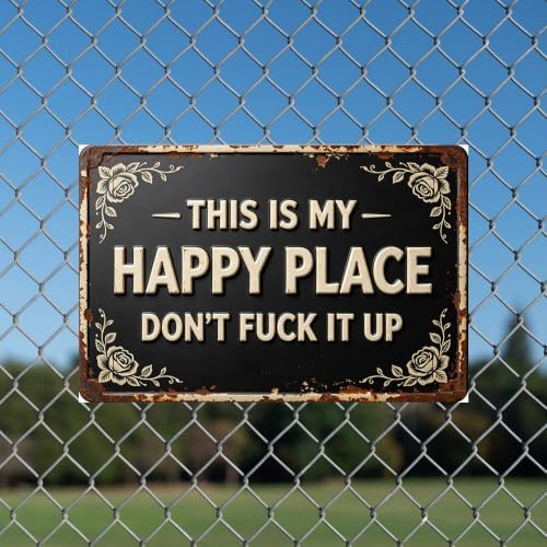 Vintage Happy Place Metal Sign,Retro Funny Home Tin Sign,Wall Aesthetics for Bar Pub Club Cafe Living Room Kitchen Restaurant Shop Office,8x12 Inches (Happy Place-03) - Image 7
