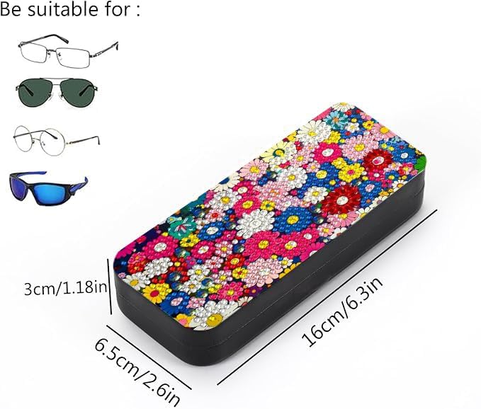 Leatrice 5d Diamond Art Kits for Adults Small Diamond Painting Kit Gem Art Paint by Diamonds Dots Eyeglasses Case DIY for Beginner Women