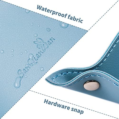 Leather Jewelry Valet Tray for Women and Man (Light Blue-B) - Image 3