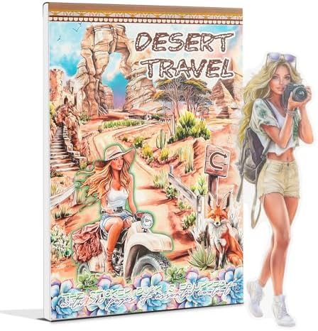 Snycler Sticker Book - 20 Sheets Vintage PET Stickers for Scrapbooking, Junk Journaling, Ephemera, and Decorative Crafts-Desert Travel by Snycler