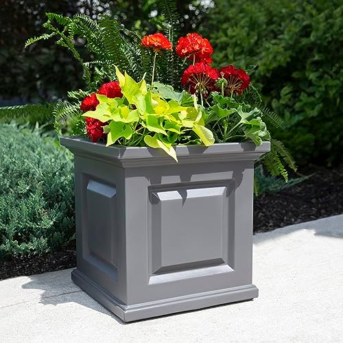 Mayne Inc. Nantucket Square Planter - Graphite Grey - 20in L x W x H - 7.5 Gallon Built-in Water Reservoir - Image 3