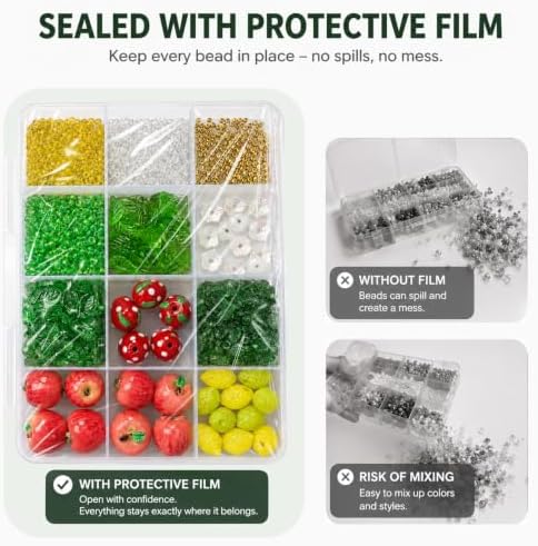 Jojedomo Fruit Bead Plant Kit for Suncatcher Green Glass Beads Set - Image 3