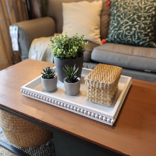 Hrastany Wood Coffee Table Serving Tray, Whitewashed, 15.7"*11.8"*1.57" - Image 5