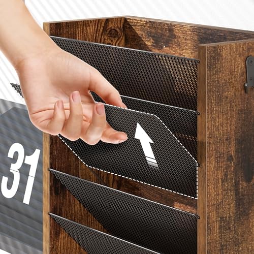 Mail Organizer Wall Mounted, 6-Slot Hanging File Organizer with Key Holder - Image 6