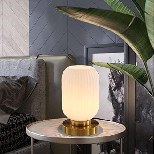 Modern Glass Table Lamp with Ribbed Shade, White, 10.6 x 5.9 inches, E26, for Bedside Bedroom Living Room Office - Image 4