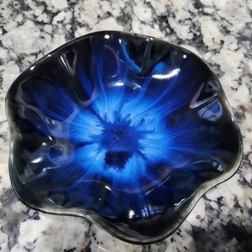 2Pcs Ceramic Jewelry Dish - Lotus Leaf Shape, for Ring Holder Necklace Small Key, Suitable for Mother Friend Sister, Gifts for Women, Cute Plate Trinket Tray, Home Decor (Grey & Blue) - Image 5