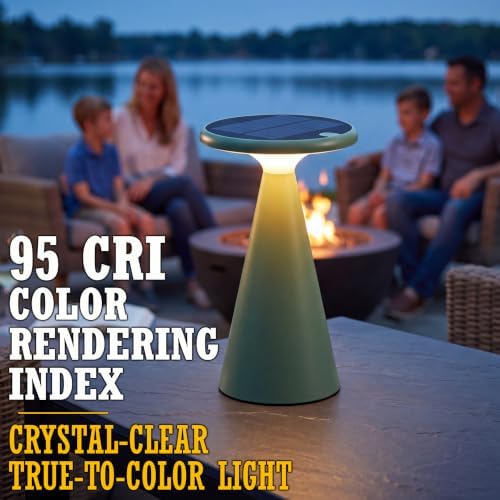 Solar Mushroom Lamp, Stepless Dimming, 45h Runtime, Green - Image 5