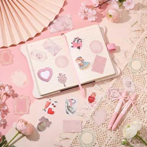Janlaugh DIY Journal Diary with Lock Pack Scrapbook Kit, Pink, Bow - Image 6
