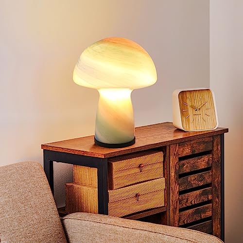 NOTOC Mushroom lamp,Dimmable Glass Table Lamp,Vintage Style Table Lamp,Rainbow Bedside Desk lamp,Cute Table Lamps.（LED Bulbs Included） - Image 3