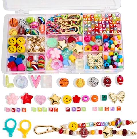 RepaTime DIY Beaded Bag Charm Kit for Women with Keychain Supplies by RepaTime