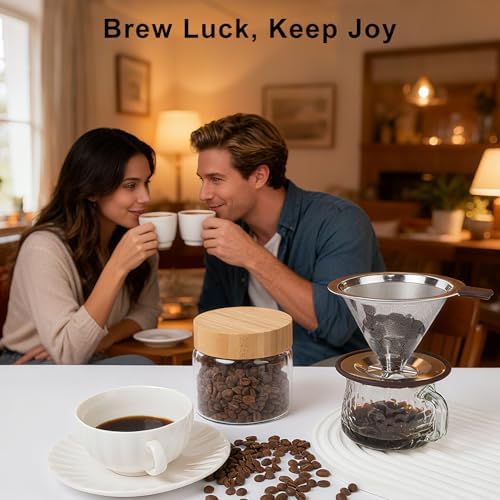 Pour Over Coffee Maker, Reusable Stainless Steel Filter - Image 7