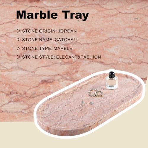 Koville Norway Natural Marble Tray, 12"x6" Vanity Decorative Tray for Countertop, Catchall Tray for Perfume, Candles, Jewelry Dish - Image 7