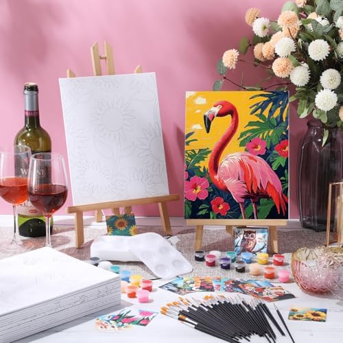 Sherr 24 Pcs Pre Drawn Canvas for Adult, Mixture, 8 x 10 Inch - Image 2