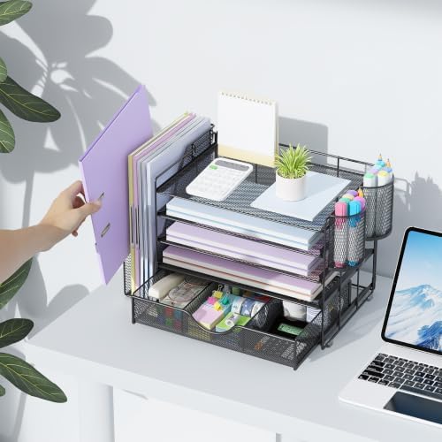 gianotter 5-Tier Desk Organizer with Drawers and File Holders - Image 3