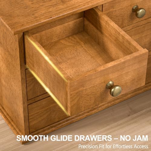 Oak Desk Organizer with Drawers, Durable Wooden Desktop Storage Box - Image 6