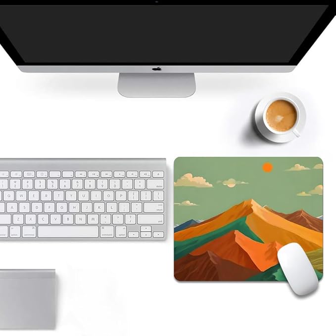 Peaks Colorblock Mountain Texture Mouse pad, Square Waterproof and Anti Slip Mouse pad for Office laptops