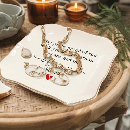 Inspirational Ceramic Jewelry Dish, Appreciation Gift for Women, Thank You Ring Dish, Decorative Trinket Tray for Teacher Nurse Coworker Mentor Friend Employee Retirement - Image 3
