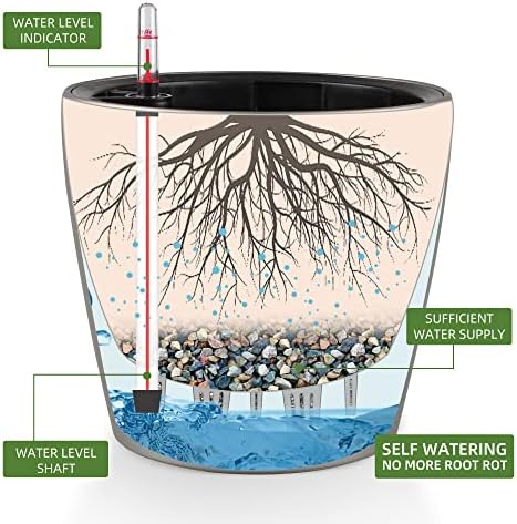 Dexceder 9x8 Self Watering Planter (Smoky Gray Matte) - Image 2