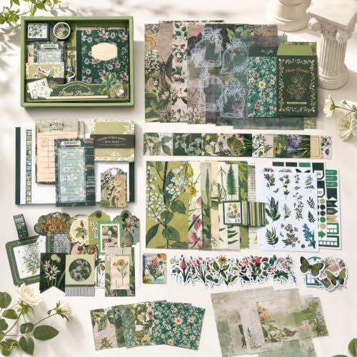180 Pcs Junk Journal Kit Natural Plant Style Complete Accessories for Women - Image 5