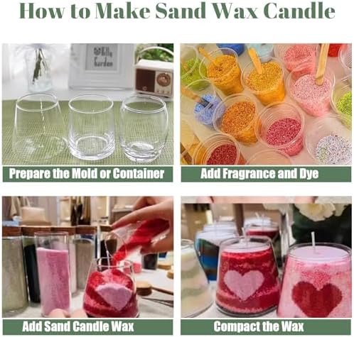 CoolCrafts Sand Wax Candle with Wicks 2 LB Pearled Sand Candle Bulk for Candle Making, Wedding Decor, Crafts - Orange - Image 4