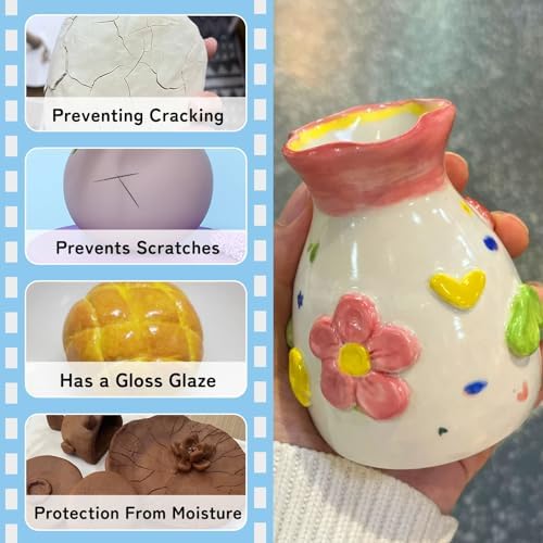 100ml Air Dry Clay Glaze, Protect Clay Surfaces,Delivers Gloss Glaze Effect (Pack of 2) - Image 5
